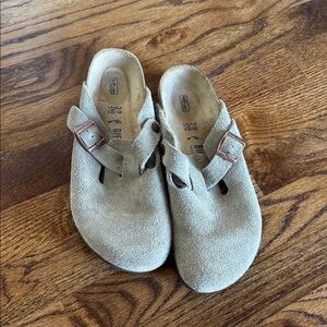 Birkenstock Boston Suede Slip-On Clogs with Buckle